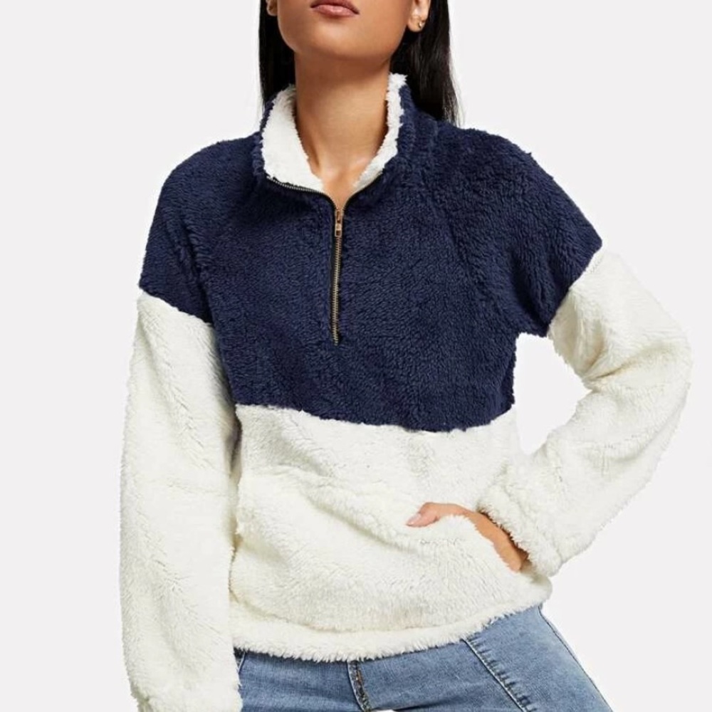 New Quarter Zip Teddy Sweatshirt
